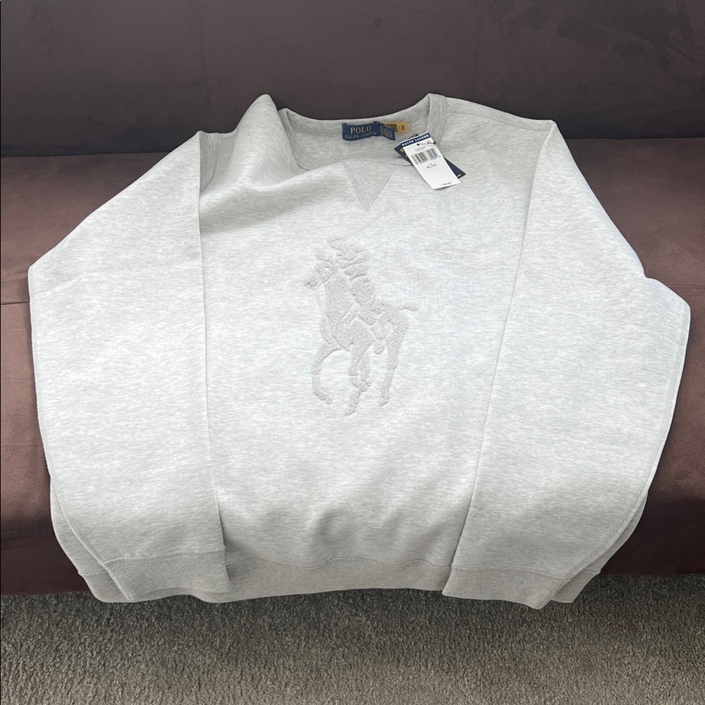 Polo embroidered Big Pony Grey heather sweatshirt